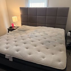 NO DELIVERY: King Pillow top Beautyrest Mattress And Frame $150