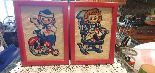 FRAMED RAGGEDY ANN & ANDY EMBROIDERY