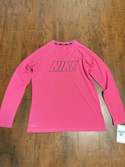Nike Swim Pink Long Sleeve Shirt Size M