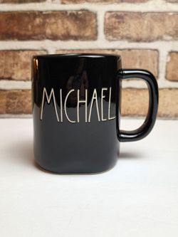 Rae Dunn Michael Personalized Black Ceramic Mug 16 oz. by Magenta