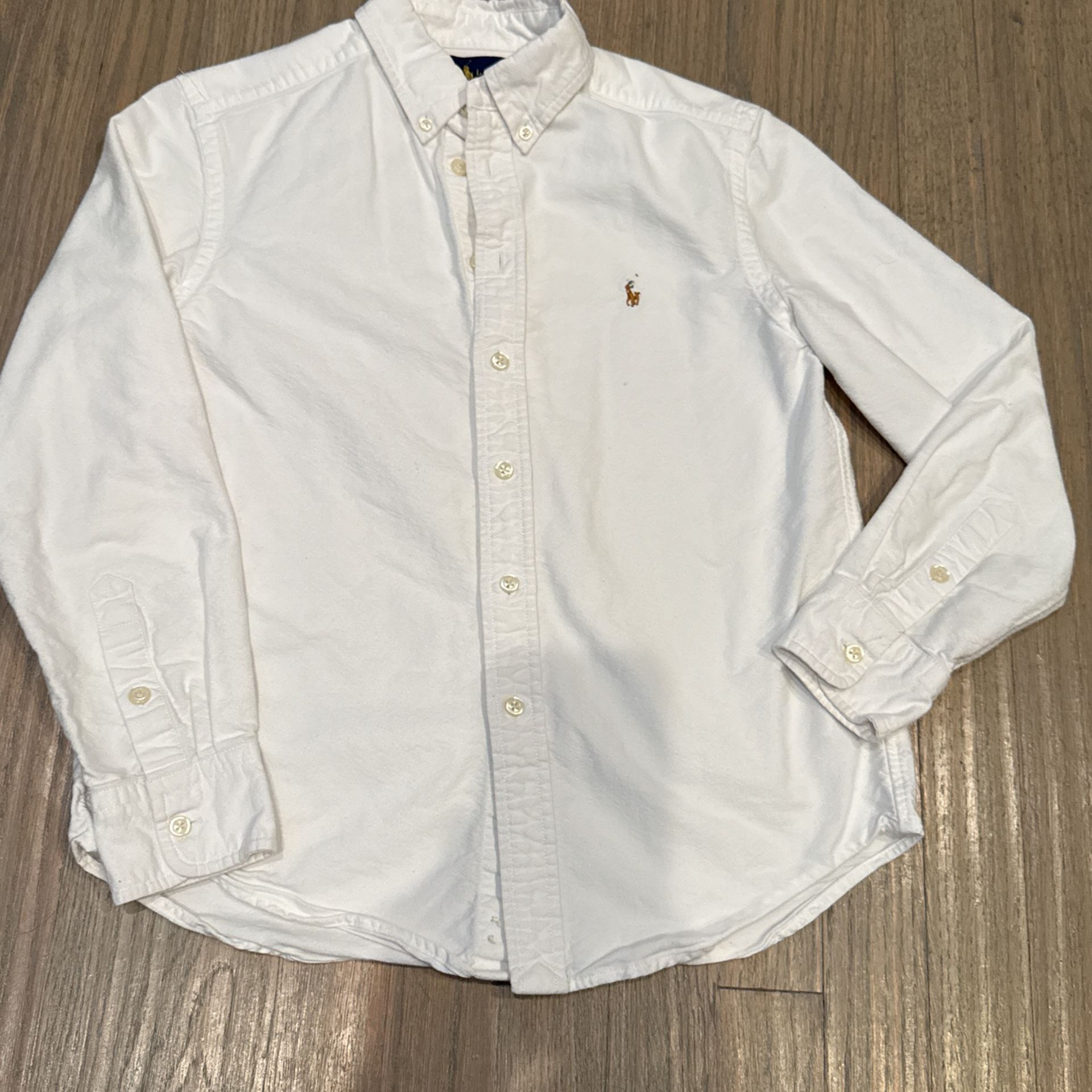 Ralph Lauren White Oxford Shirt Boys Size Medium