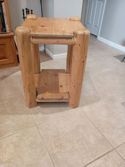 Vintage wood bed side table