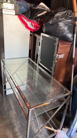 Glass makeup desk
