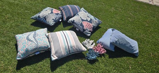 Coastal Outdoor Throw Pillow Set