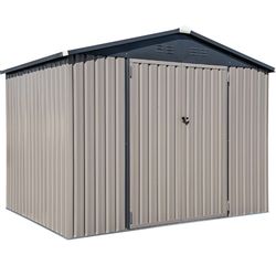 8x6 Steel Storage Shed - Brown