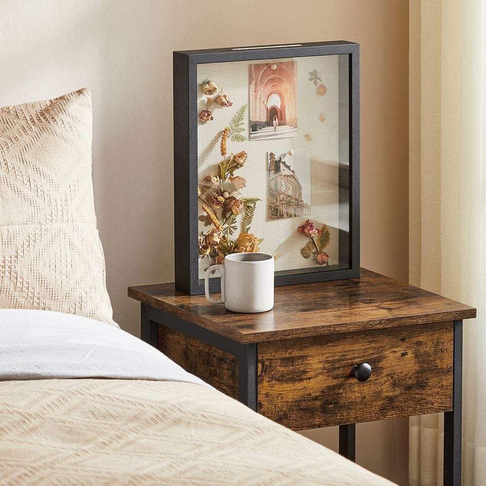 Shadow Box Frame, Deep Box Frame with Top Slot and Push Pins, Picture Frame Display Case,Black