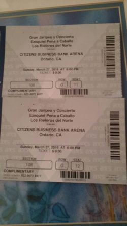 Boletos Gran jaripeo Ezequiel paña 70 dls los dos