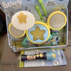 Bluey drum Set & Karaoke Microphone 