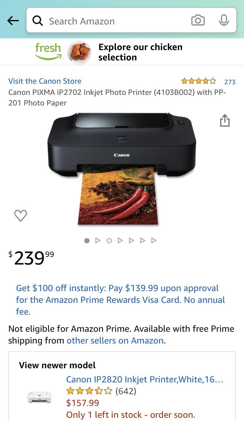 Canon Ink Jet Printer (iP2702)