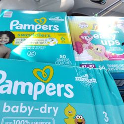 Pampers Sizes 3 And 6s Pull Ups 4-5T Girls Pull Ups.