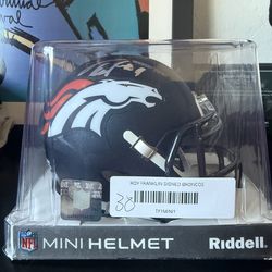 Denver Broncos Troy Franklin signed mini helmet Beckett COA