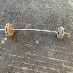 Curl Bar With 40lbs 