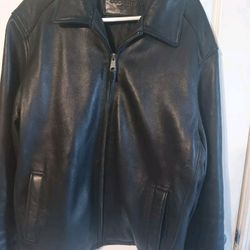 Men's Dockers Leather Bomber Jacket Size Large