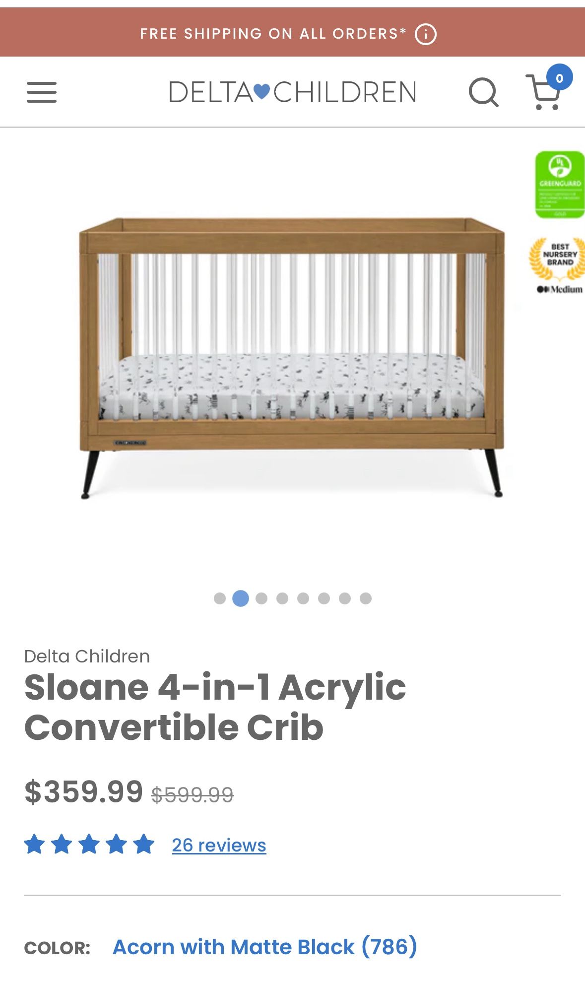 BRAND NEW Delta Children 4-1 Convertible Crib