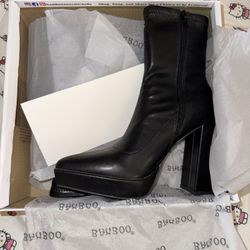 Fashion Nova Black Booties Size 6.5