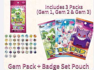 Pokemon! Chinese gem Bag 3 booster packs