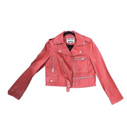 Red Leather Jacket Women’s Size Small