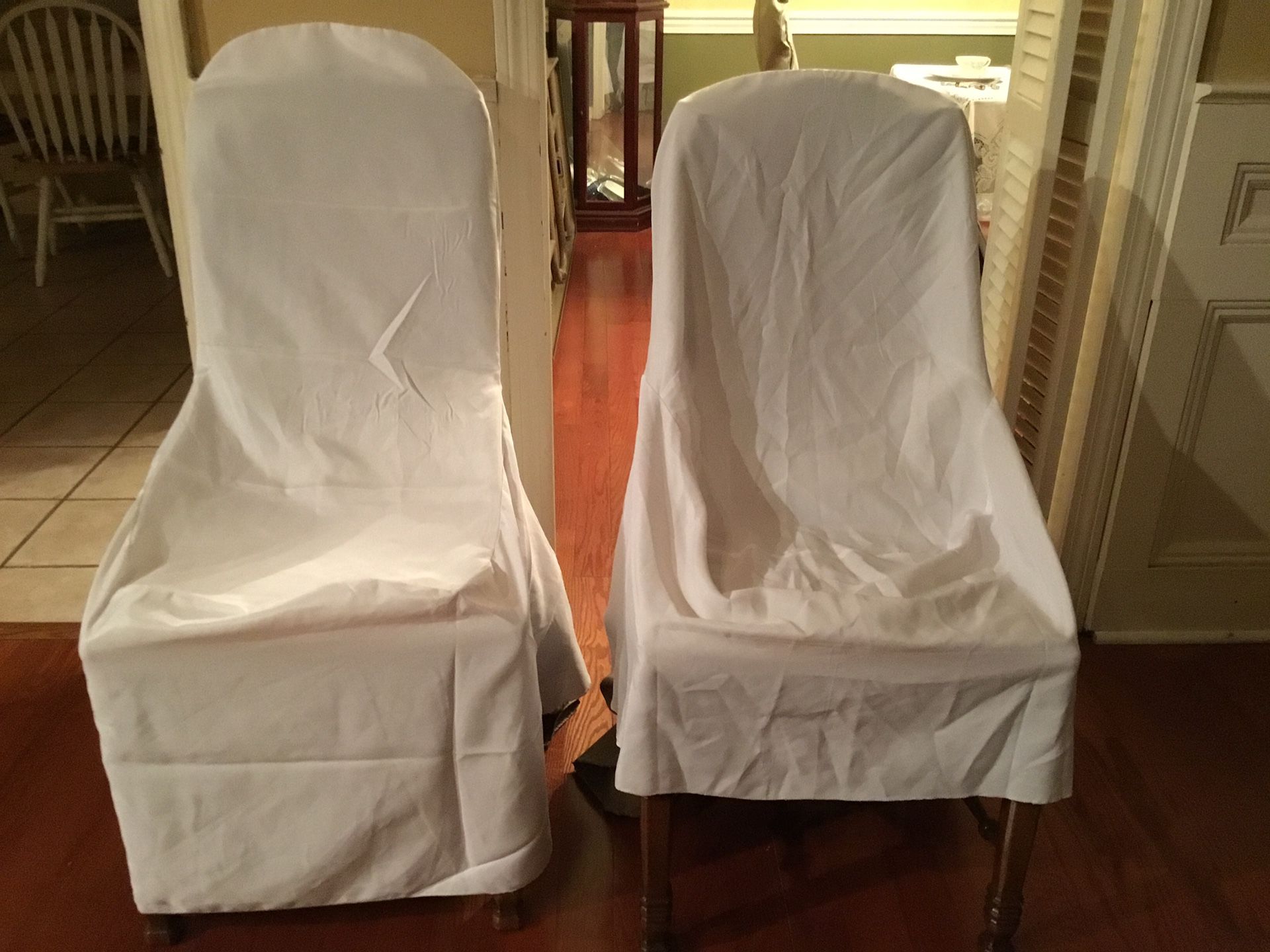 55 White Armless Wedding/ Banquet Standard Chair Covers