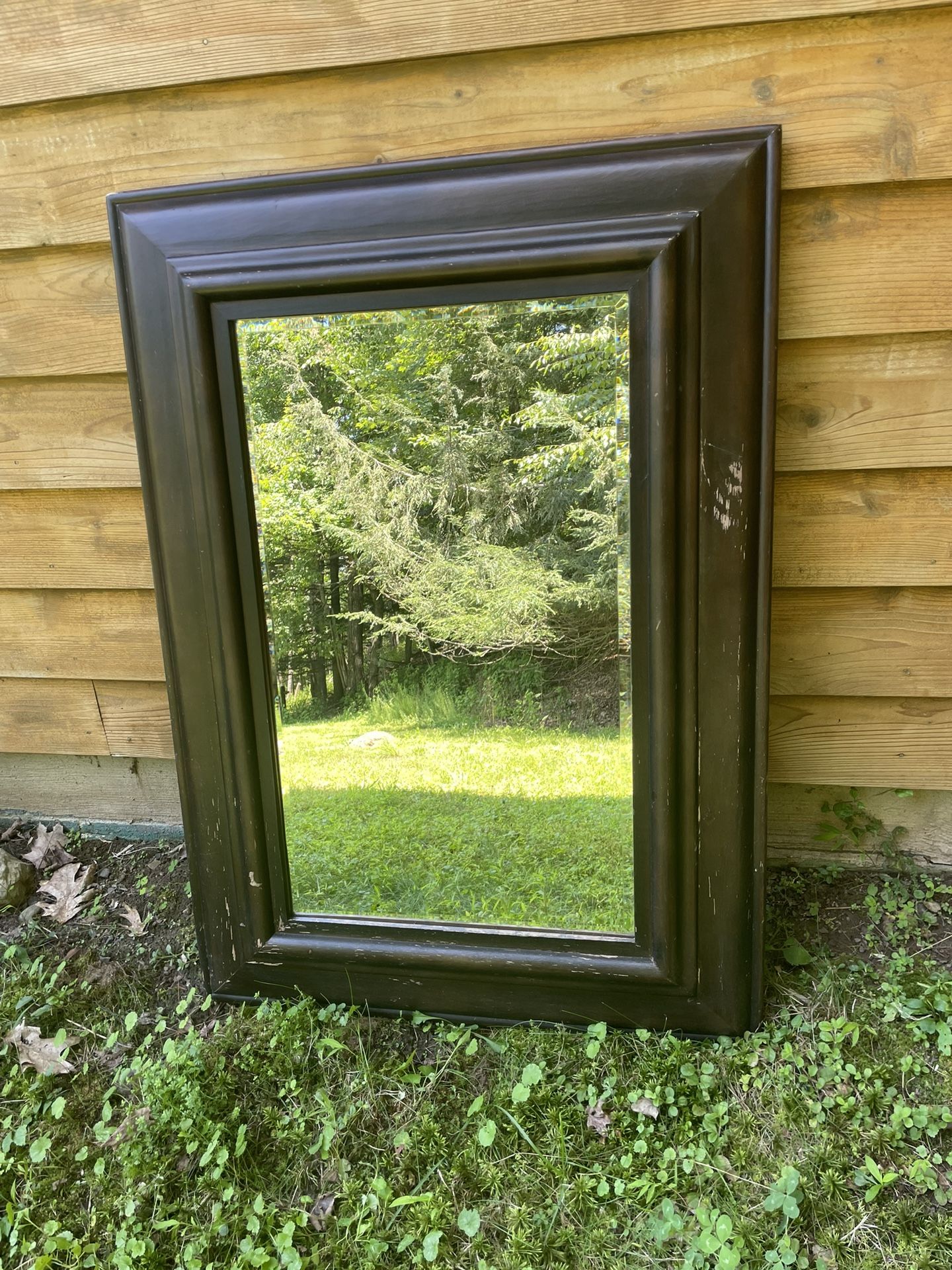 Beautiful Wooden Mirror 43x30. Needs To Be Stained 