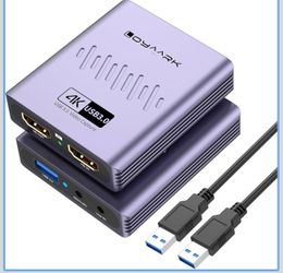 4K HDMI Video Capture Card for Nintendo Switch 2, PS5, Xbox, PC,Streaming- USB 3.0 Game Capture Device with 2K 30fps, Compatible with Broadcasting, Mo