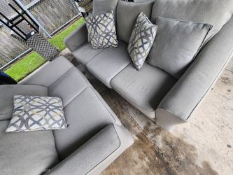Beige sofa set couch & loveseat