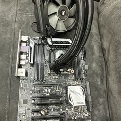 ASUS X99-A Motherboard with CPU i7-5820k and Corsair liquid cooling system