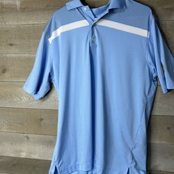 Footjoy Athletic Fit Men’s XL Golf Polo PGA Embroidered Logo Blue White 1