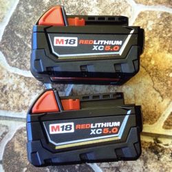 Milwaukee M 18 5.0 Batteries   $140       For  2. Battery