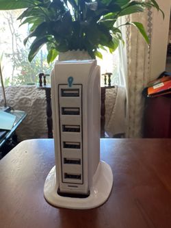 6-Port USB Charging Station Tower