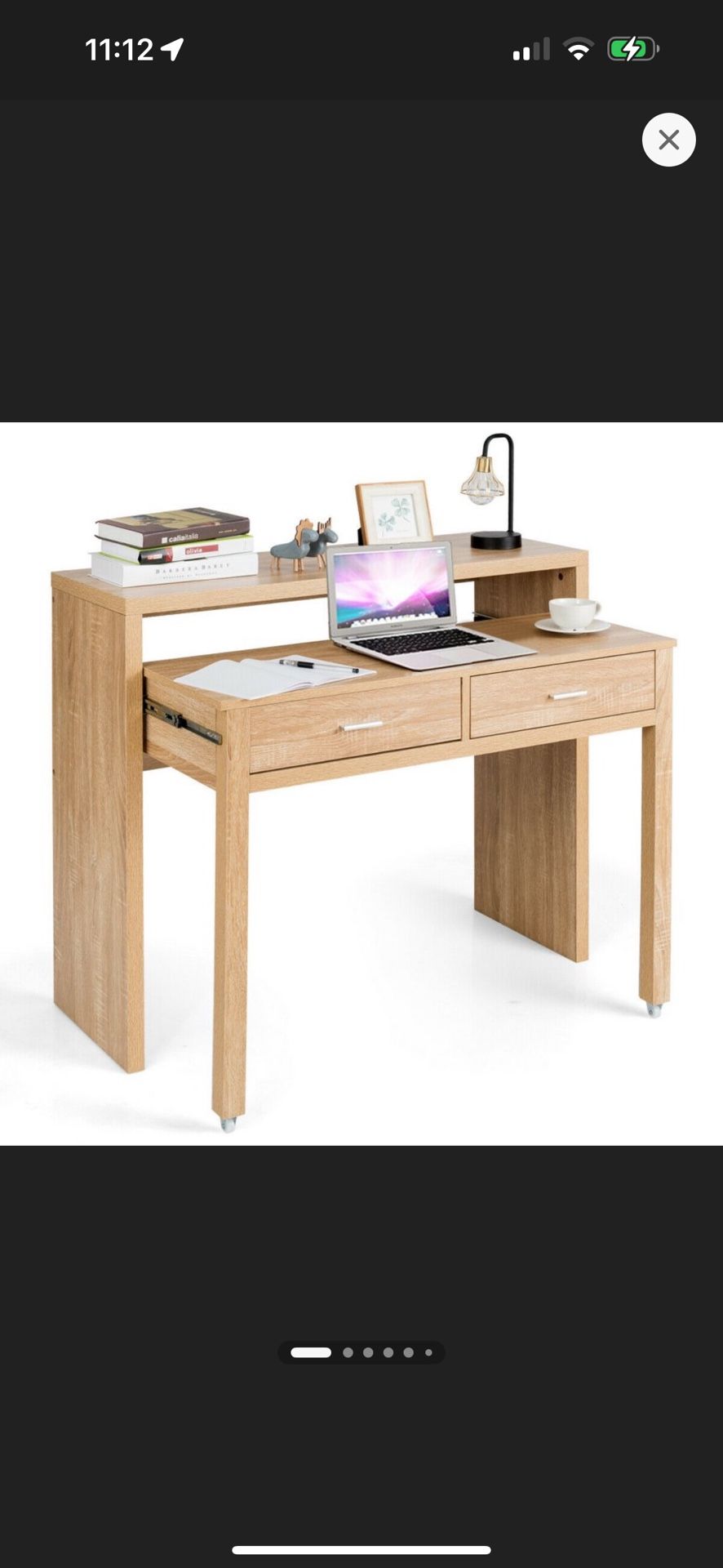 Costway Computer Desk Extendable PC Laptop Writing Study Console Table