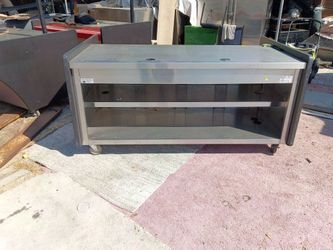 Stainless steel double-shelf mobile cart