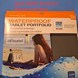 Travelon Waterproof Tablet Portfolio For Ipad Tablet Protect Beach, Pool , Boat(New)-$20.00
