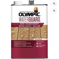 Olympic WaterGuard 1 Gallon Acorn Brown Semi-Transparent Wood Stain and Sealer