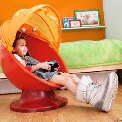 Used IKEA Ps Lomsk Swivel Red Chair Childs Pod Egg Chair With Orange Canopy Kids for Sale in Alpharetta GA OfferUp