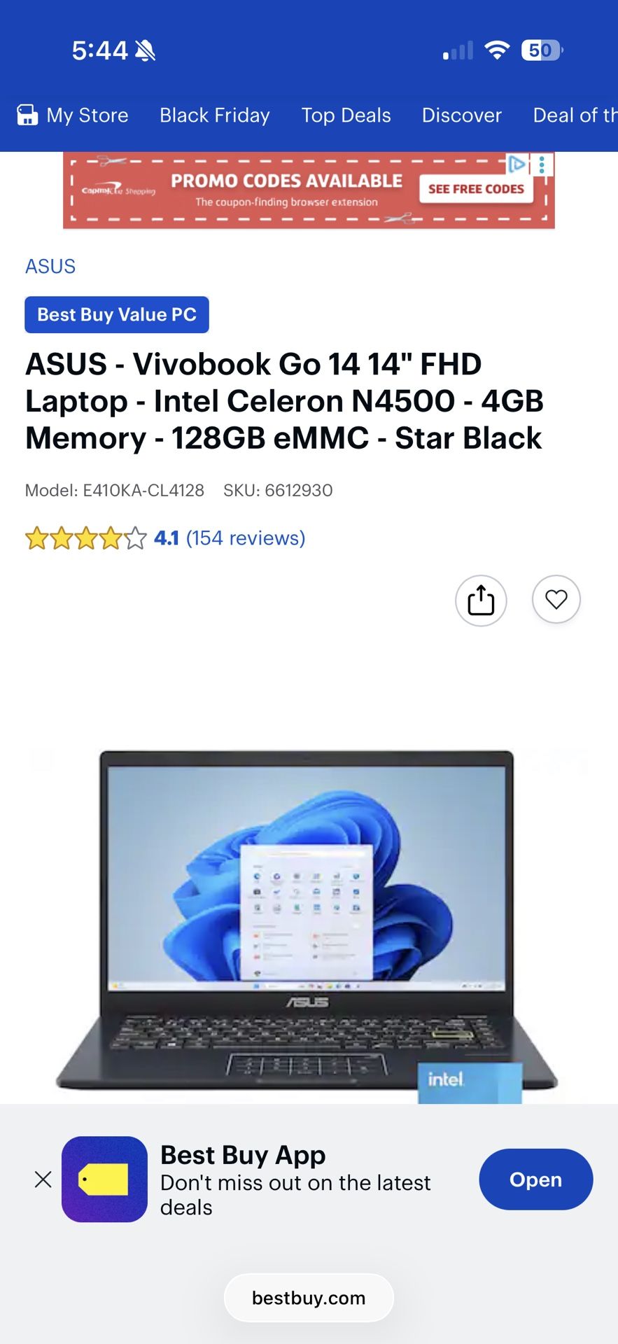 College Student laptop