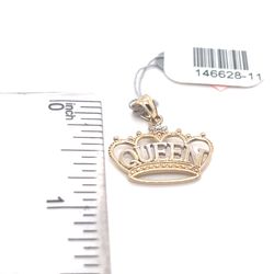 10kt Gold Pendant Small Two Tone Queen 0.90grams 146628 11