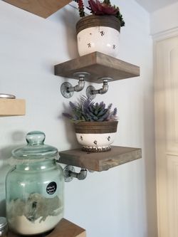 Very Sturdy Shelves  and Pot Holder With Six Stainless Hooks