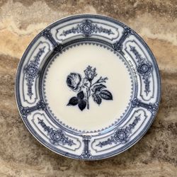 Antique 1(contact info removed) Flow Blue & White John Ridgway & Co Italian Rose Plate