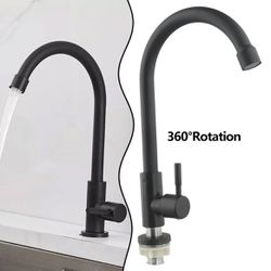 Stainless Steel Kitchen Faucet Water Purifier Single Cold Tap Deck Mount 360 Degree Rotation Single Handle Sink Tap Water Saving