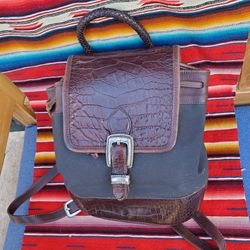 Vintage Brighton Backpack Purse Brown And Bkack