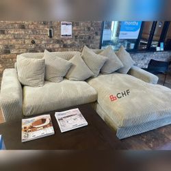 Corduroy Living Room Sectional Sofa // Limited Time Offer