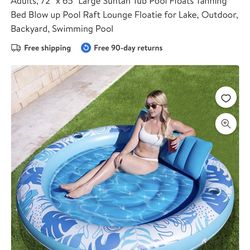 SLOOSH new inflatable tanning pool lounger 72X 56