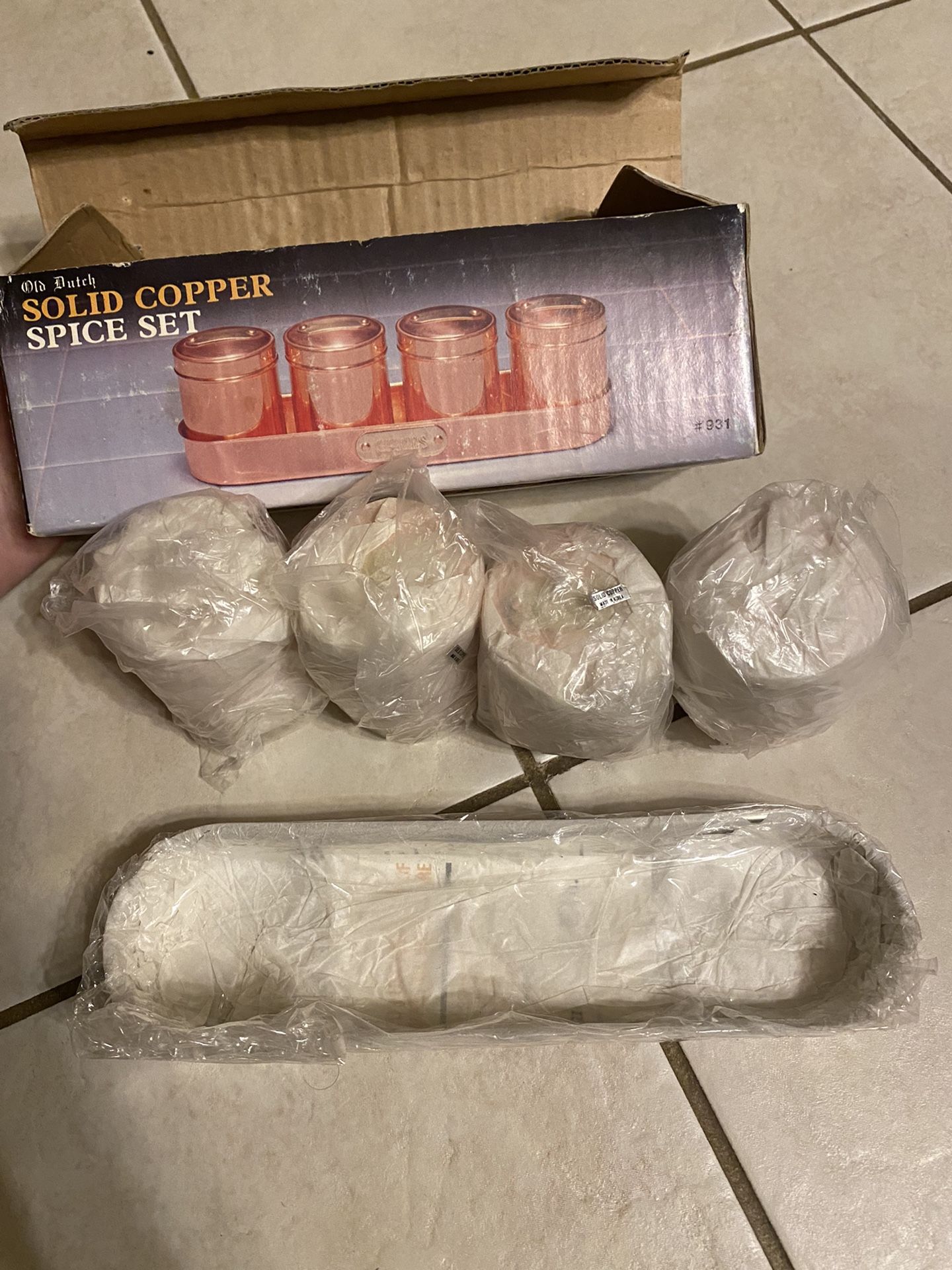 Copper Spice Set (all 4 With Base)