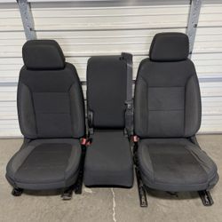 2021 Chevy Silverado 2500 Black Cloth Bucket Seats w/Console/Jump Seat, PWR