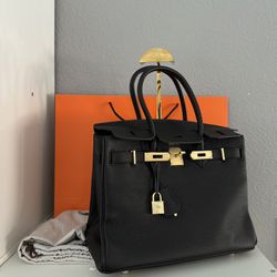 Black Handbag Premium Leather NEW