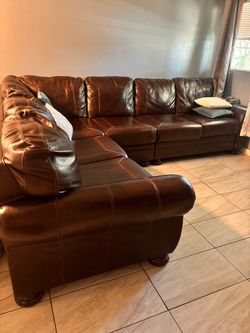 Brown Leather Sectional Sofa