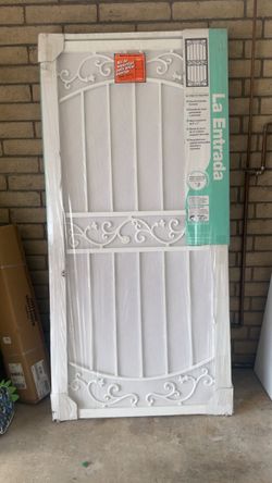 ‼️ 233 off ‼️ 36 in. x 80 in La Entrada Navajo White Surface Mount Outswing Steel Security Door with Perforated Metal Screen