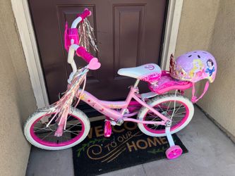 Princess bicycle with princess helmet