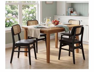 Black rattan chairs