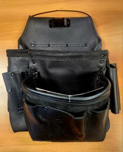 8 Pocket Framer's Black Hevy Duty Leather Nail & Tools Pouch